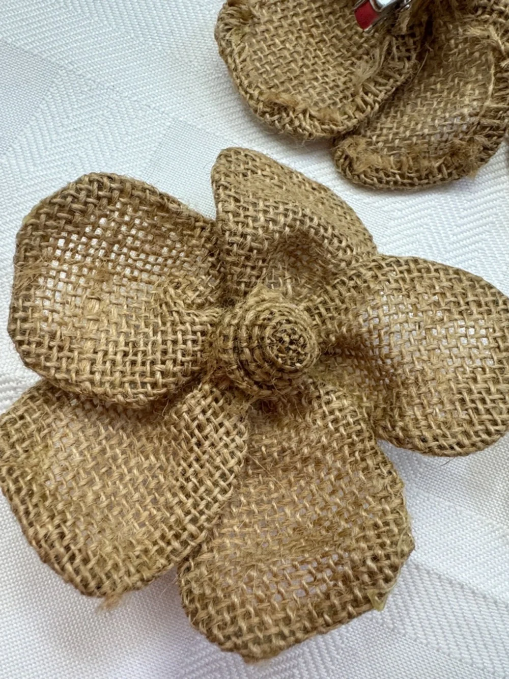 Natural Burlap Flower Accents - Tan Floral Décor